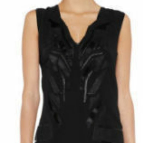 HELMUT LANG Appliqued Crepe Leather Dress - Picture 2 of 5